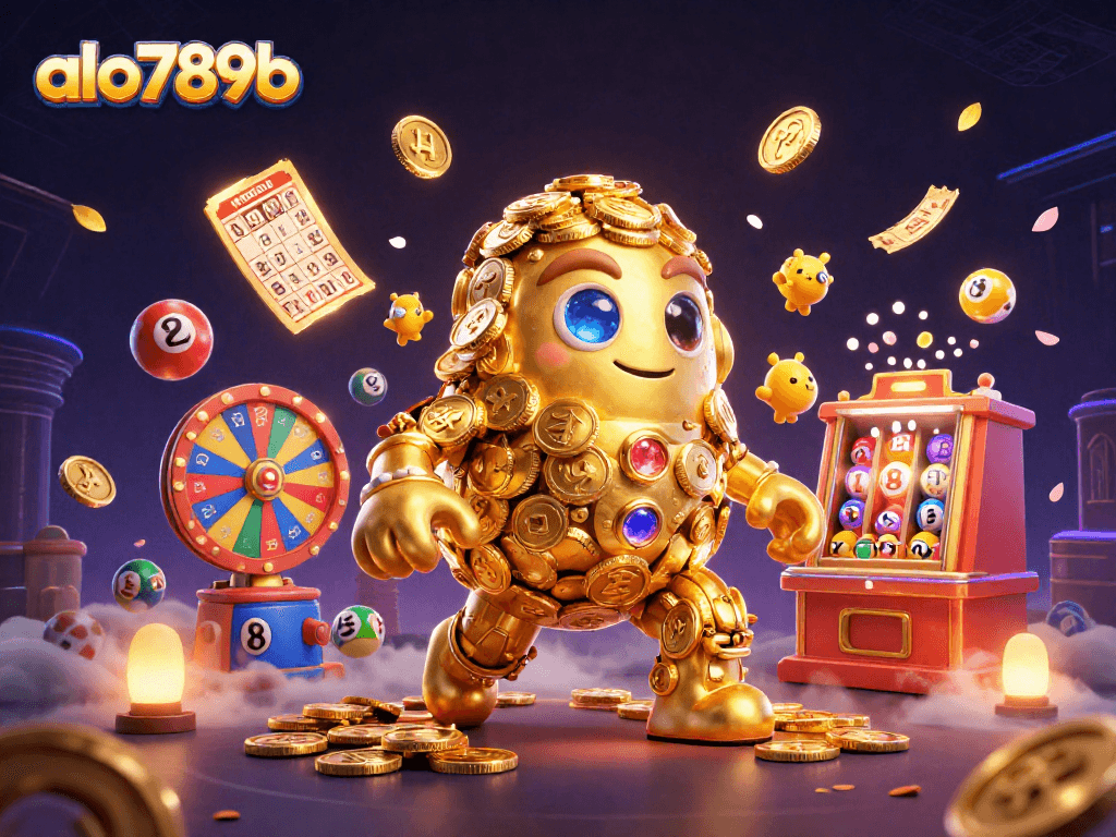 Spin and win with alo789b to while enjoying vibrant 3D casino-themed lottery illustration.