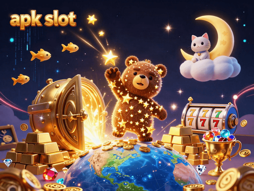 Experience thrilling apk slot games surrounded by golden treasures and magical characters.
