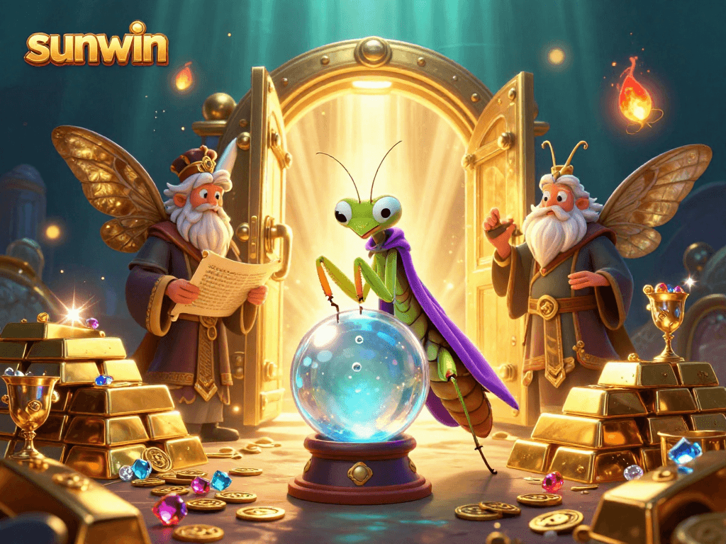 Engage with the sunwin world of luck and fortune in a vibrant casino illustration.