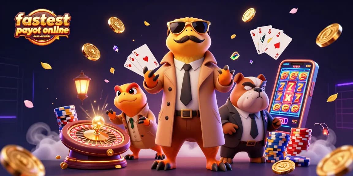 The fastest payout online casino Canada showcases cartoon raptors attempting entry to VIP lounge, surrounded by casino riches.
