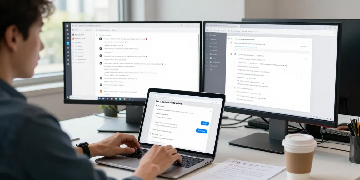 Adjusting Telegram Chinese settings on laptop in a modern office